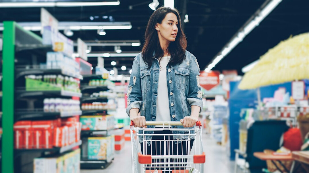 woman shopping in supermarket